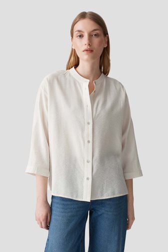 Voorkant van Lichtbeige blouse met 3/4 mouwen door Opus voor Dames