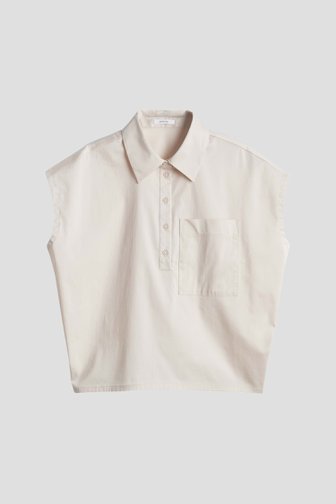 Voorkant van Lichtbeige blouse met aangesneden mouwen  door Opus voor Dames