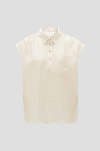 Lichtbeige blouse met korte mouwen van Opus voor Dames