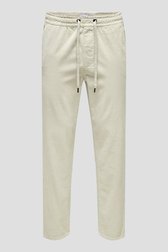 Productfoto 1 van Lichtbeige chino in corduroy - Tapered fit door Only & Sons voor Heren