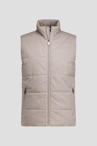 Voorkant van Lichtbeige gewatteerde bodywarmer door Upper East voor Heren
