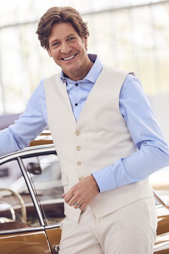 Lichtbeige gilet - Slim fit van Dansaert Black voor Heren