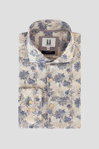 Voorkant van  Lichtbeige hemd met bladerprint - regular fit  door Upper East voor Heren