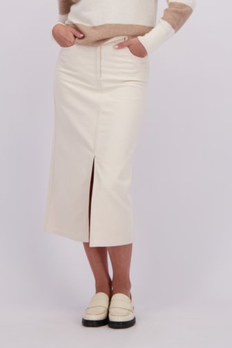 Voorkant van Lichtbeige midirok met split door Liberty Loving nature voor Dames