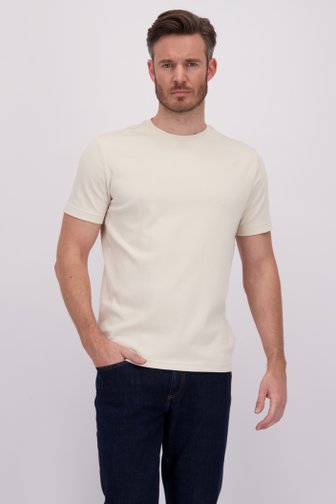 Voorkant van Lichtbeige T-shirt met ronde hals  door Upper East voor Heren