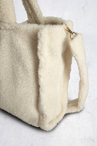 Voorkant van Lichtbeige teddy handtas door Liberty Island voor Dames
