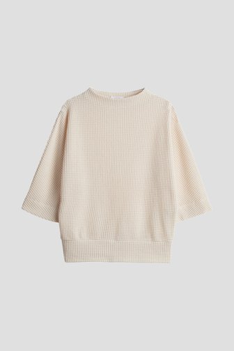 Voorkant van Lichtbeige trui met 3/4 mouwen door Opus voor Dames