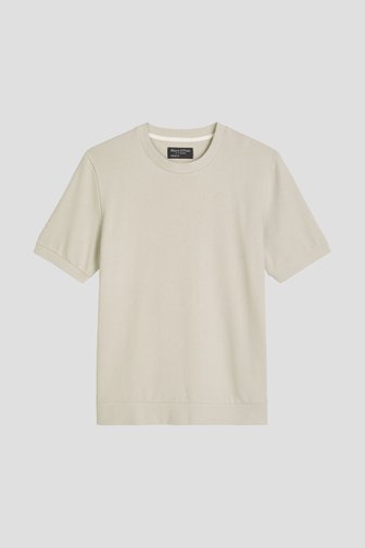 Productfoto 1 van Lichtbeige trui met korte mouw door Marc O'Polo voor Heren