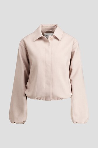 Voorkant van Lichtbeige vest met hemdkraag door D'Auvry voor Dames