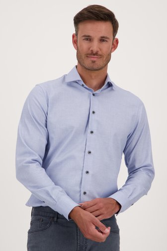 Lichtblauw hemd met fijn patroon - Slim fit van Michaelis voor Heren