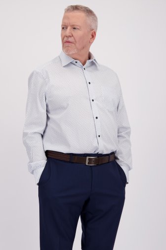 Lichtblauw hemd met fijne print – Comfort fit van Dansaert Black voor Heren