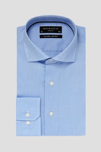 Lichtblauw hemd met fijne structuur - slim fit van Michaelis voor Heren