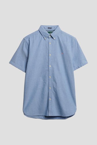 Voorkant van Lichtblauw hemd met korte mouwen - Regular fit door Superdry voor Heren