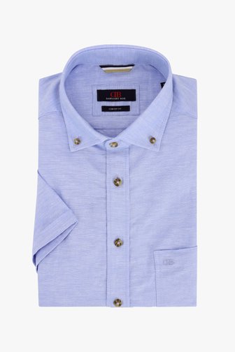 Lichtblauw hemd met linnen look - Comfort fit van Dansaert Blue voor Heren