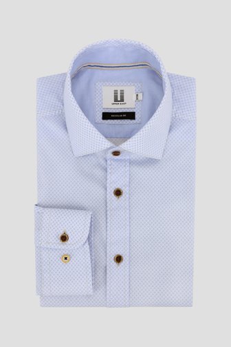Lichtblauw hemd met motief - Regular fit  van Upper East voor Heren