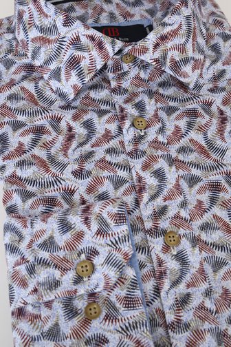 Voorkant van Lichtblauw hemd met waaierprint - Comfort fit door Dansaert Blue voor Heren