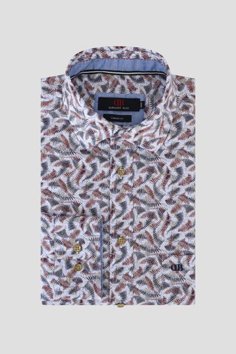 Voorkant van Lichtblauw hemd met waaierprint - Comfort fit door Dansaert Blue voor Heren