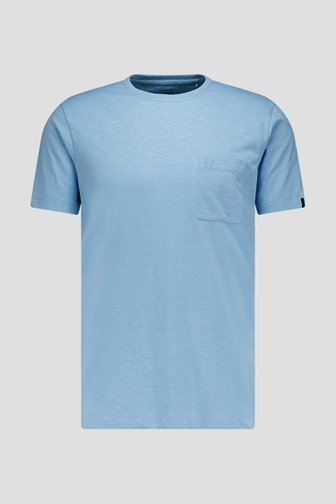 Lichtblauw T-shirt met ronde hals van Ravøtt voor Heren