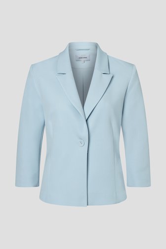 Voorkant van Lichtblauwe blazer met knoop  door More & More voor Dames