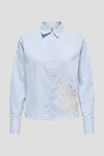 Lichtblauwe blouse met geborduurde bloem van JDY voor Dames