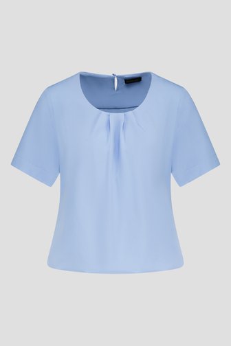 Lichtblauwe blouse met korte mouwen van Claude Arielle voor Dames