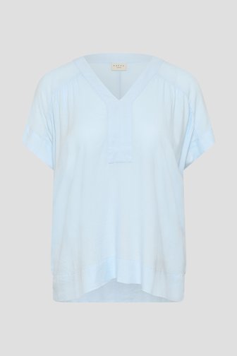 Productfoto 1 van Lichtblauwe blouse met korte mouwen door Kaffe Curve voor Dames