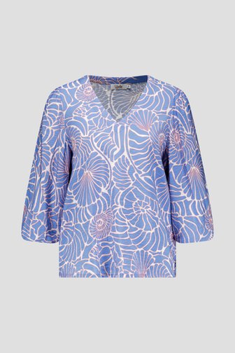 Lichtblauwe blouse met schelpenprint van Libelle voor Dames