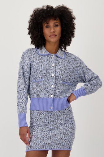 Louise Lichtblauwe gebreide cardigan