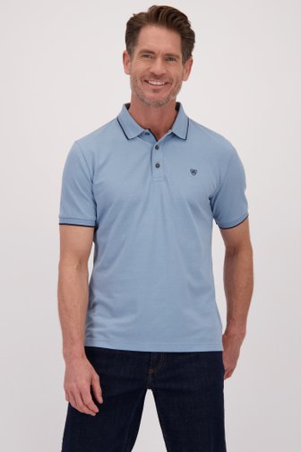 Voorkant van Lichtblauwe gemêleerde polo met korte mouwen door Dansaert Blue voor Heren
