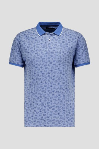 Lichtblauwe polo met bladerprint  van Dansaert Blue voor Heren