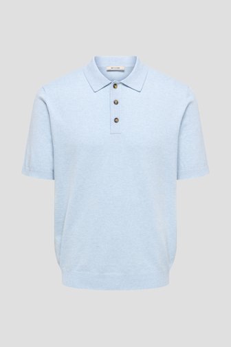 Voorkant van Lichtblauwe polo met korte mouwen  door Only & Sons voor Heren