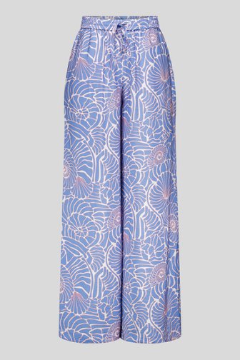 Lichtblauwe wijde broek met print van Libelle voor Dames