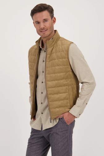 Upper East Lichtbruine bodywarmer in daim leder look