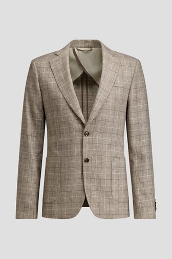 Productfoto 1 van Lichtbruine geruite linnen blazer door Upper East voor Heren