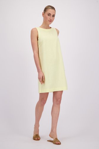 Voorkant van Lichtgeel linnen kleedje door Liberty Island voor Dames
