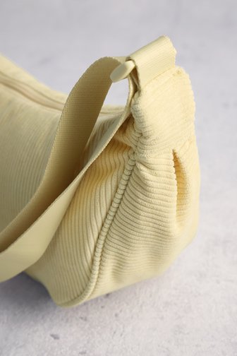 Voorkant van Lichtgele corduroy crossbodytas door LŌVING voor Dames
