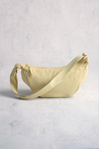 Voorkant van Lichtgele corduroy crossbodytas door LŌVING voor Dames