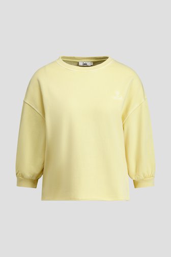 Voorkant van Lichtgele sweater met 3/4 mouwen door Louise voor Dames