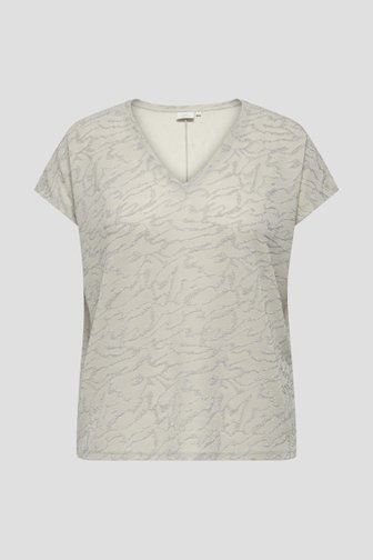 Productfoto 1 van Lichtgrijs T-shirt met glitter door ONLY Carmakoma voor Dames