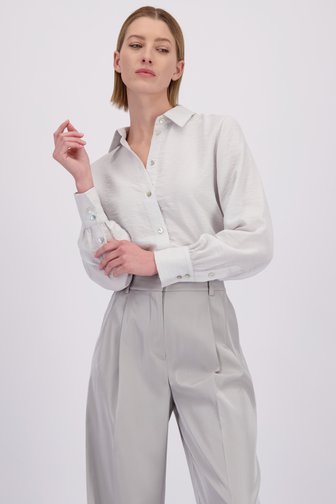 Lichtgrijze blouse met fijne glitter