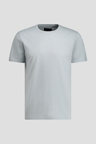 Voorkant van Lichtgroen gestreept T-shirt  door Ravøtt voor Heren