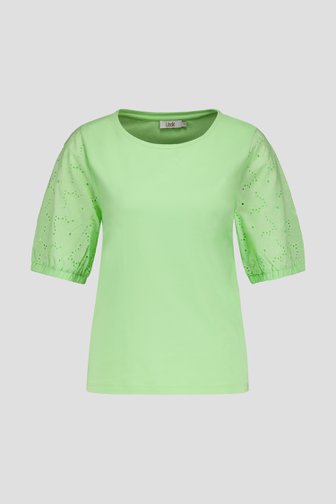 Lichtgroen T-shirt met detailmouwen van Libelle voor Dames