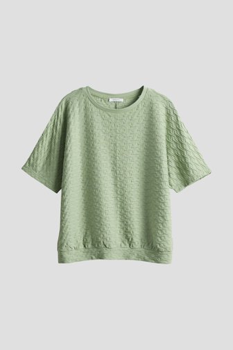 Lichtgroen T-shirt met structuur van Opus voor Dames