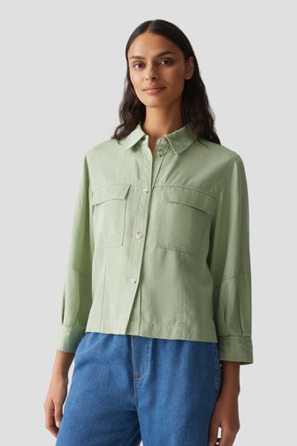 Lichtgroene blouse met borstzakken van Opus voor Dames