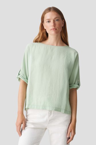 Lichtgroene blouse met vleermuismouwen van Opus voor Dames