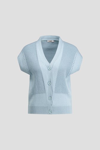 Voorkant van Lichtgroene cardigan met korte mouwen door Libelle voor Dames