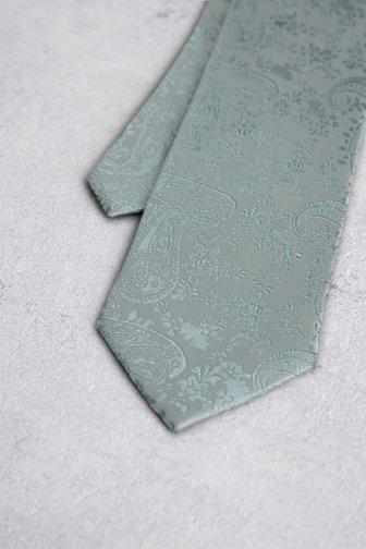 Voorkant van Lichtgroene das met paisleyprint door Liberty Island voor Heren