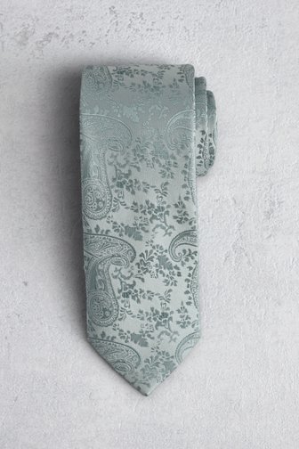 Voorkant van Lichtgroene das met paisleyprint door Liberty Island voor Heren