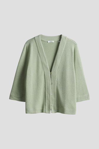 Lichtgroene gebreide cardigan met 3/4-mouwen van Opus voor Dames