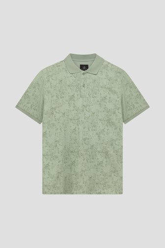 Voorkant van Lichtgroene polo met grafische print door Bluefields voor Heren